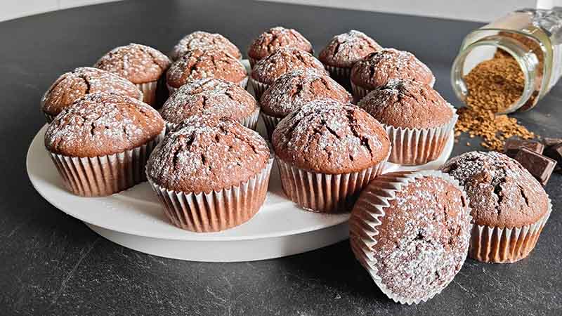 Muffin al cioccolato e caffè