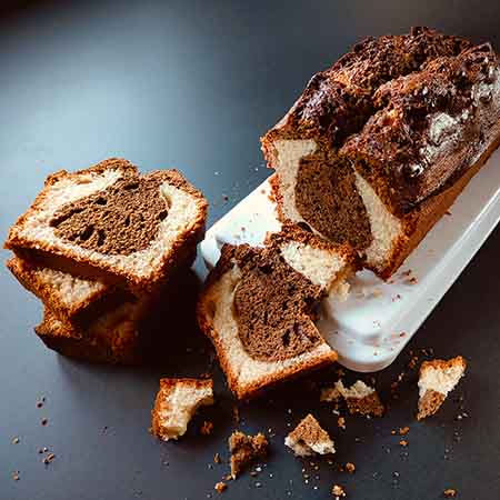 Plumcake marmorizzato panna e caffè