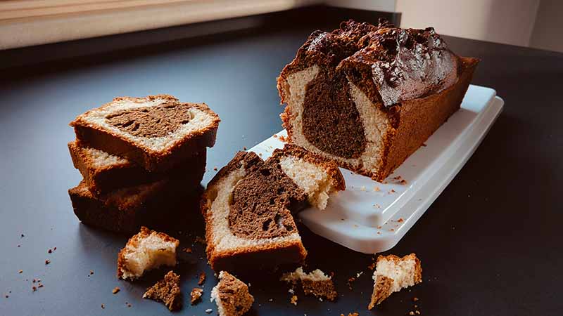 Plumcake marmorizzato panna e caffè